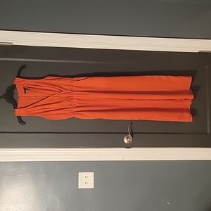 Orange romper pants suit